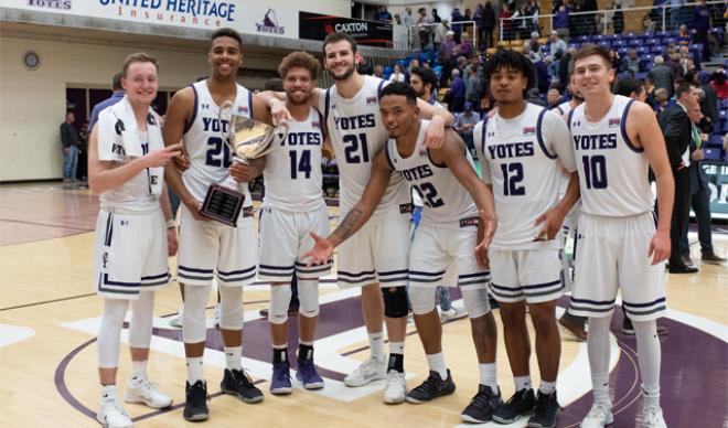 Basketball Players with Mayor's Cup