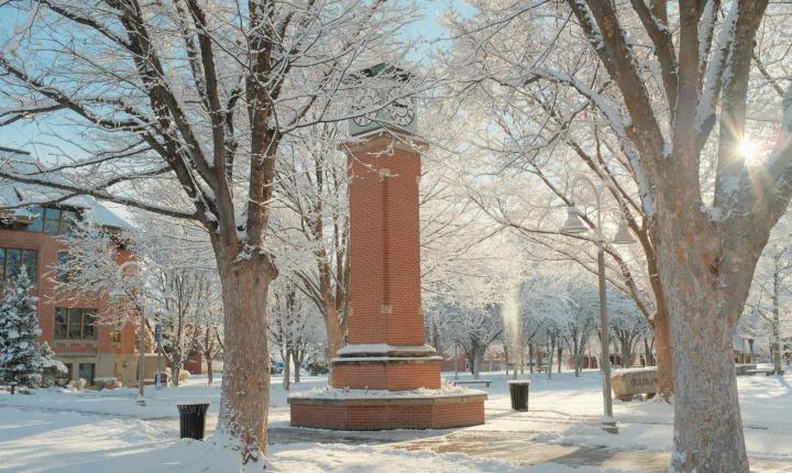 Snowy day on campus