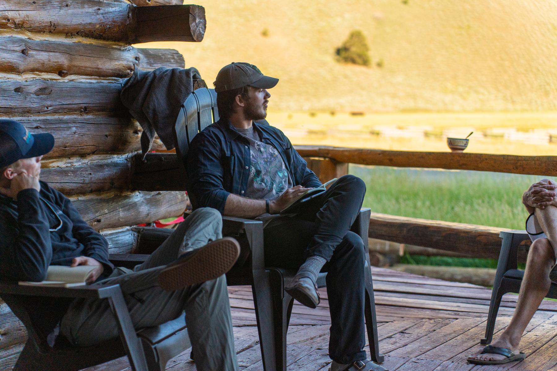 Person studying outside