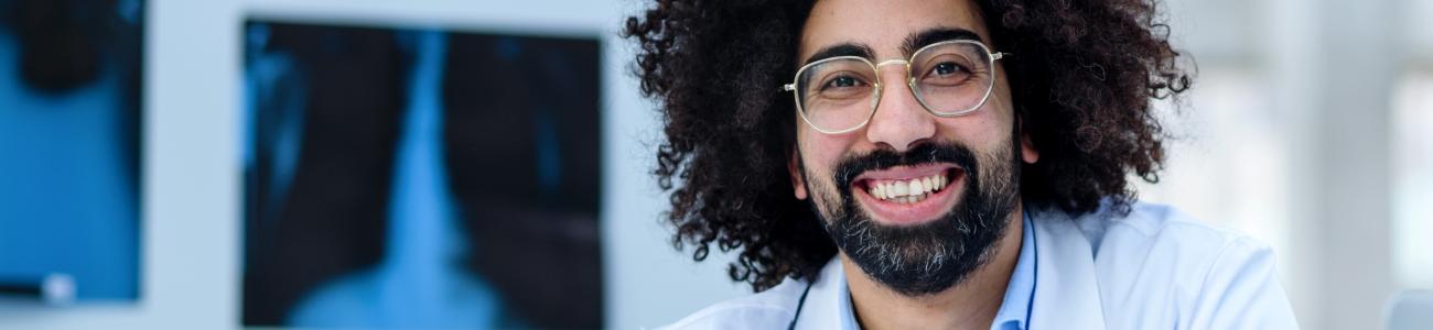 image of cheerful doctor in hospital